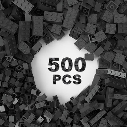 500 Piece Dark Gray Bricks Bulk, Gray 2x4 Building Bricks Flat, Compatible with Lego Parts and Pieces: 2x4 Dark Grey Bricks(Color: Dark Gray)