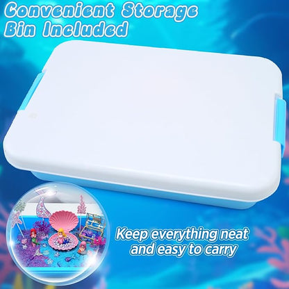 CORPER TOYS Ocean Mermaid Sand Art Kit for Kids with Magic Sand, Seashell & Treasure Accessories Sensory Bin Toys for Toddlers Girls Gift for Birthday Christmas
