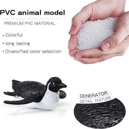10PCS Realistic Arctic Penguin Figurines Toy Playset Winter Habitat Adventure Toys Christmas Birthday Party Supplies Decor