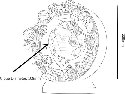 Floating Globe With Led Light-With Building Blocks For Children,Levitating Rotating 360 Degree In The Air,Cool Tech Gift For Kids, Birthday Gifts For Men,Desk Gadget Decor in Office Home