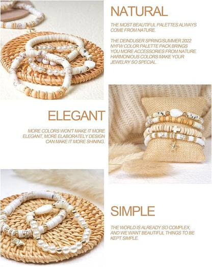 Deinduser Bracelet Making Kit, 7200 Pcs Clay Beads, 24 Colors Polymer Clay Beads for Bracelet Making, Jewelry Making kit with Gift Pack for Adults, Clay Bead Bracelet Kit
