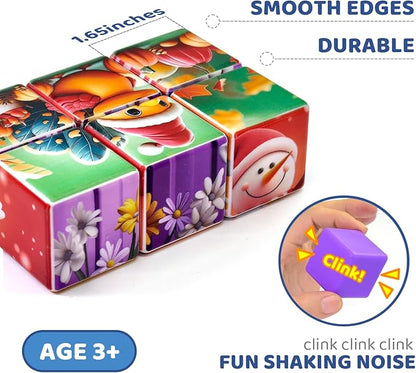 Magnetic Blocks for Toddler Toys, 1.65 inch Magnetic Cubes for Kids, Holidays Theme of Valentine's Day, Easter, Thanksgiving, Halloween, Christmas, Birthday Gifts for Kids