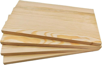 4PCS Rectangle Wood Boards Unfinished Wood Blocks for Crafting, 9.8x5.9x0.4in Blank Whittling Wooden Blocks for Wood Carving,Painting & Burning
