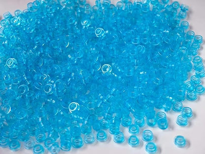 1200 Piece Transparent Colors Building Plate Bulk, Round 1x1, Compatible with Lego Parts and Pieces: (Color:Transparent Light Blue)