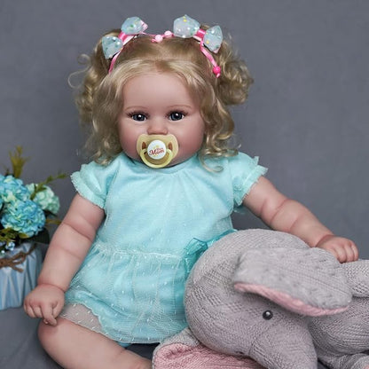 JIZHI Lifelike Reborn Baby Dolls - 20-Inch Feeling Realistic-Newborn Adorable Playful Real Life Baby Dolls with Feeding Kit & Gift Box for Kids Age 3 +