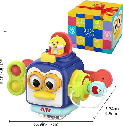 SOONYANG Montessori Toys for 1 Year Old, Activity Cube Toys for 1 Year Old Boy,Travel Sensory Toy for Toddlers 1-3, One Year Old Boy Birthday Gift, Learning Baby Toy 12-18 Months