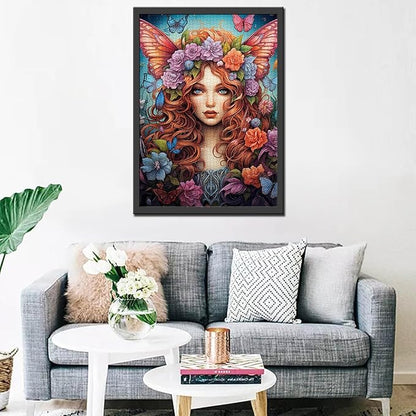 Tucocoo Flower Fairy Girl Jigsaw Puzzle 1000 Pieces Puzzles for Adults, Butterfly Woman Art Jigsaw Puzzles for Challenging Family Activity Games 27 x 20 inch Colorful DIY Puzzle for Home Decor Gifts