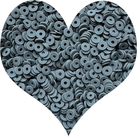 3000Pcs Clay Beads Flat Round Polymer Bead Vinyl Heishi Beads Flat Round Polymer Bead Flat Clay for Jewelry Making Necklace Bracelet (25-Dark Gray)