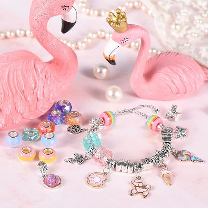 Charm Bracelet Making Kit & Unicorn/Mermaid Girl Toy- ideal Crafts for Ages 8-12 Girls who Inspire Imagination and Create Magic with Art Set and Jewelry Making Kit