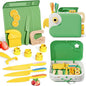 Montessori Kitchen Tools for Toddlers,Kids Knife for Real Cooking,Toddlers Knife Set with Storage Box Kids Safe Knives Children Cutting Set for Girl Boy,Montessori Toys for Kitchen Set -Green