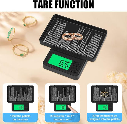 Digital Pocket Scale 1000g x 0.01g, Diyife Portable Precision Gram Scale Jewelry Scale with Protective Cover, Auto-off, Backlit LCD, 7 Units Tare, for Food, Kitchen, Coffee, Battery Included
