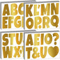 Bemeol Letter Stickers 378 Pcs Bulletin Board Letters for Classroom 4 Inch Alphabet Cutout Letters for Poster Board Display Home Classroom School Decor(Gold)