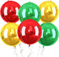 Christmas Foil Balloons Red Green Gold, 6 Pcs Red and Green Round Balloons, 22 Inch Big Round Foil Balloon for Christmas Party Decorations