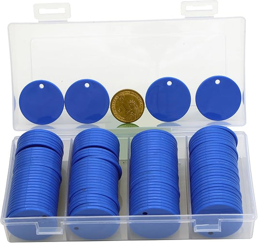 35MM with Holes, 120 Pieces per Box of Plastic Poker Chips - Perfect for Bar Activities, Teaching Games, and Customizable Accessories with Text.
