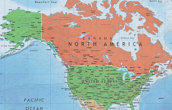 24x36 World and USA Classic Premier 3D Two Wall Map Set (Laminated)