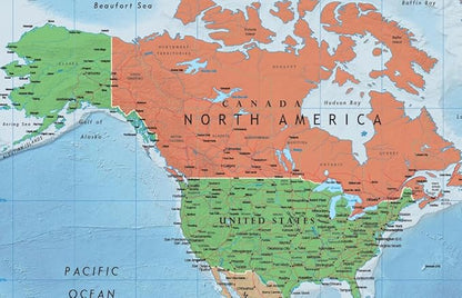48x78 World and United States Classic Premier Combo Two Wall Map Set