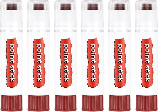 PATIKIL Tempera Paint Sticks, 6 Pcs Solid Tempera Paints Sticks Washable Bulk Markers Pen Quick Drying for Artists Beginners Art Supplies, Brown
