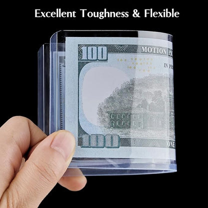 25Pcs Dollar Bill Sleeves - 6.8 x 2.9 Inch Hard Plastic Currency Sleeves, Clear Money Holders Waterproof Transparent Currency Protectors for Collectors