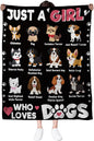Puppy Blanket Gift for Lover, Dog Gifts for Women, Christmas Birthday Gift for Her Daughter, Just a Girl Who Loves Dogs, 50 * 60" Soft Warm for Sofa Bed Blankets