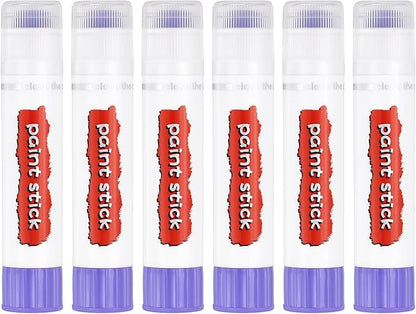 PATIKIL Tempera Paint Sticks, 6 Pcs Solid Tempera Paints Sticks Washable Bulk Markers Pen Quick Drying for Artists Beginners Art Supplies, Light Purple