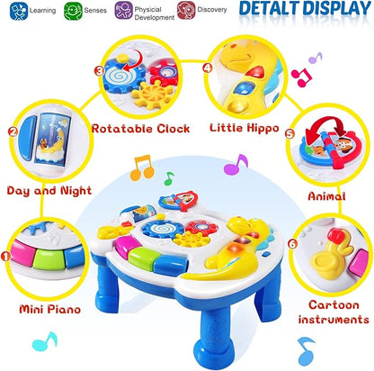 Music Baby Activity Center Toy 12-18 Months Activity Table Baby Toys 12 to 18 Months Early Learning 12 Month Old Toddlers Christmas Birthday Gifts for 1 2 3 Year Old Infant Kids