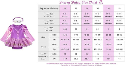 Dressy Daisy Princess Onesie Romper Fancy Dress Costume Halloween Birthday Bodysuit Outfit with Headband for Infant Baby Girl