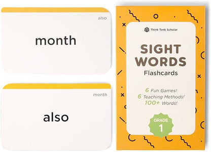 Think Tank Scholar 1st Grade Sight Words Flash Cards (First Grade) Pack - 100+ Dolch & Fry (High Freqency) Sight Word - Learn to Read, Site Words Learning for Kids Ages 5,6,7 & 8, Homeschool/Classroom