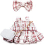 Doll Clothes for 17cm Dolls, Premium Handmade Fashion Clothes 3 Piece Set Including a Bag, Clothes and Bow with High-End Dolls Accessories for Play & Display - Red (No Doll No Logo)