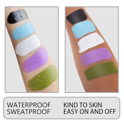 MEICOLY Light Purple Face Body Paint Stick(1.06 Oz),Cream Lavender Periwinkle Body Paint ,Sweatproof Waterproof Purple Eye Black for Sports,Violet Lilac Face Paint for Halloween SFX Ursula Cosplay