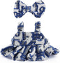 Clothes for 17cm Dolls Premium Dolls Accessories with Chic Grid Bow Spaghetti-Strap Dress Set, High-End Fashion Outfit for Play & Display, Blue