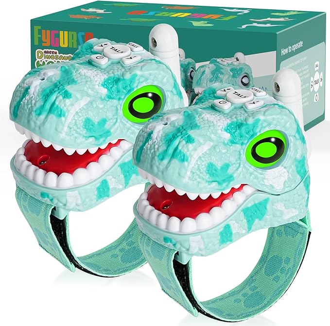 Walkie Talkies for Kids 2 Packs, Kids Toys for Boys Girls Aged 3 to 8 Years Old for Outdoor Adventure, Camping, Halloween, Christmas, Birthday Gifts (Blue, Dinosaur)