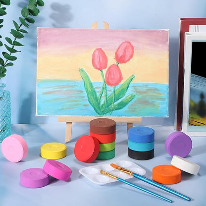 Nuanchu 60 Pcs Tempera Paint Cakes 15 Colors Tempera Paint Washable Art Supplies for Painting Drawing Crafts Activities