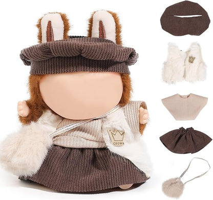 2 Set Doll Clothes for 17cm Standing/Sitting Doll - Accessories Clothes Dress up for Dolls Outfit Included Figures Clothing and Hat for Girl Woman (LB13+LB47)