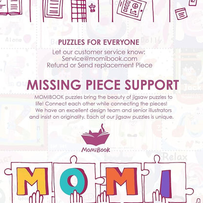 MOMIBOOK Puzzles for Adults 1000 Piece Jigsaw Puzzles of Cat Meow Language Dopamine, Painting Image Difficult Challenging Hard Impossible Puzzle, Funny Toys & Games Christmas Birthday Gifts