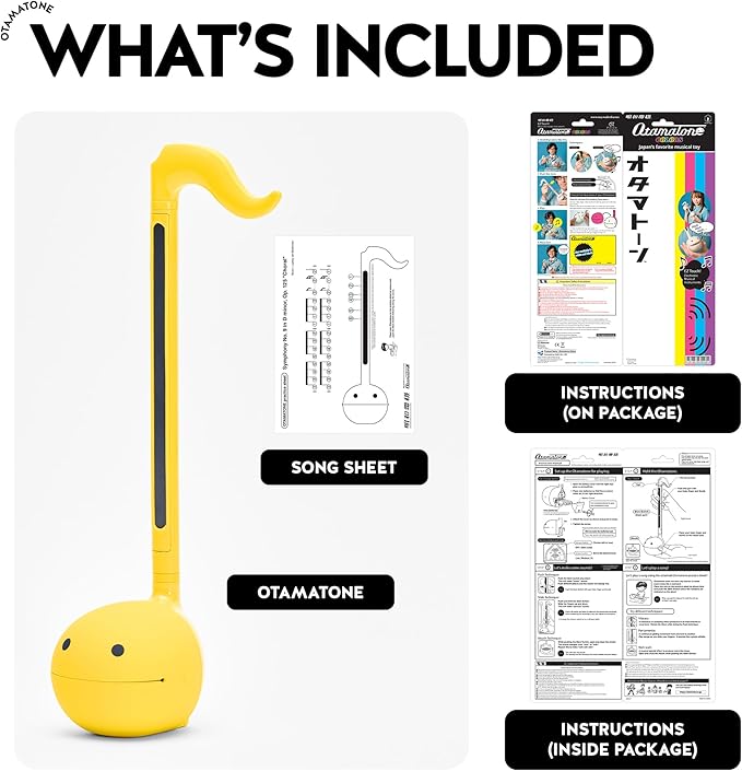Otamatone Japanese Electronic Musical Instrument Portable Music Synthesizer from Japan by Maywa Denki Studio Award Winning, Educational Fun Gift for Children, Teens & Adults - Yellow & Hot Pink Set