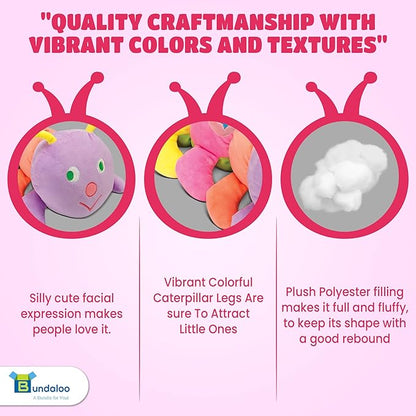 Bundaloo Jumbo Musical Caterpillar Plush Toy - Plays Fun Songs and 8 Musical Key Notes | for Children & Toddlers