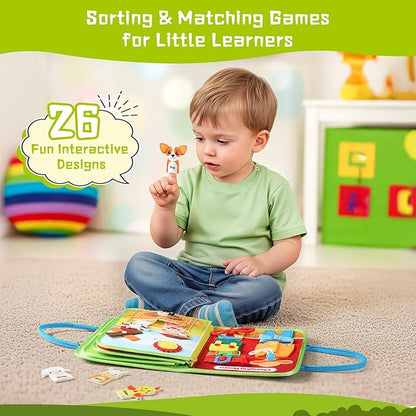 Busy Board Montessori Toys for Toddler, Car Travel Activities Toys for Fine Motor Skills Development, Educational Preschool Sensory Busy Book for Kids, Best Gift for Boys & Girls