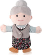 1 Pcs Family Hand Puppets 12 Inch Grandparents, Mom & Dad, Brother & Sister Plush Hand Puppet Toys Role-Play Toy Puppets for Kids Storytelling Imaginative Pretend Play Teaching Preschool(Grandma A)