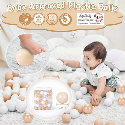 Realhaha Ball Pit Balls 50 100 200 500 Play Balls Plastic Balls for Baby Girls Toddlers Kids Play Tent Pool Playhouse Playpen Party Decoration