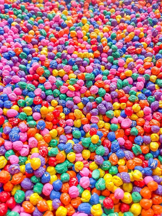 Colored Chickpeas for Sensory Play and Sensory Bins - Many Different Seasonal Colors (2 Cups, Rainbow)