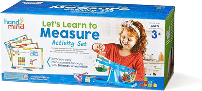 hand2mind Let's Learn to Measure Activity Set, Kids Measuring Cups, Bucket Balance, MathLink Cubes and Activity Cards Set, Teacher Supplies, Classroom Supplies, Preschool Learning, Toddler Learning
