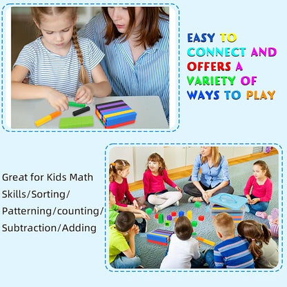 300 Pcs Linking Cubes for Kids, Counting Blocks with Storage Boxes, STEM Connecting Cubes Math Manipulatives for Preschool and Elementary Aged Kids