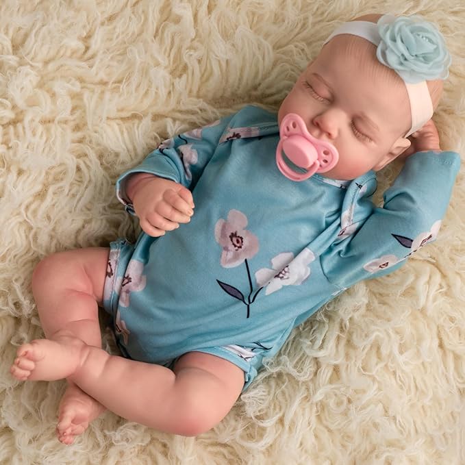 Jirachi Realistic Reborn Baby Dolls Girl, 18-inch Sleeping Lifelike Reborn Baby Dolls Soft Body Cute Newborn Baby Doll with Toy Accessories Gift for Kids Age 3