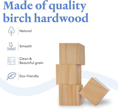 DIY Wood Cubes 1-3/4-inch, Pack of 10 Small Wooden Baby Blocks for Baby Shower, Wood Blocks for Crafts, STEM, Building, and Blank Wooden Dice, by Woodpeckers