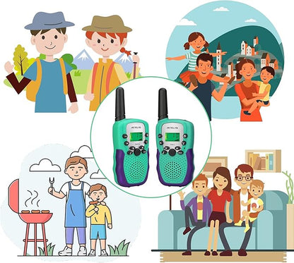Retevis RA18 Walkie Talkies for Kids, Toy Walkie Talkie with LCD 22 CH Flashlight Hands Free Holiday Toy for 6-12 Year Old Boys Girls, Christmas Birthday Gifts Skiing Camping(2 Pack, Green)