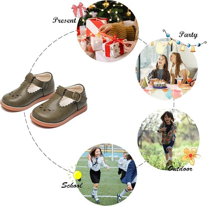 Felix & Flora Toddler Little Girl Mary Jane Dress Shoes - Ballet Flats for Girl Party School Shoes