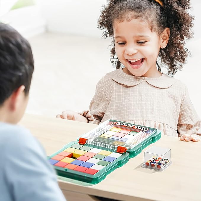 Race Game, Fast-Paced Brain Teaser Travel Board Games for Kids and Adults, Shape Matching Head to Head Super Slide Puzzle Game for Two Player, Magic Block for Family Game Night, Ages 6+