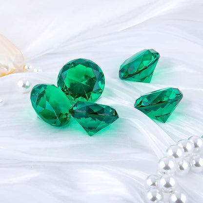 Niceup 26PCS Fake Emeralds Green Gemstones Plastic Acrylic Diamond Gems Toys Big 1.5in Kid Diving Gem Pool Toy Party Decorations Crafts
