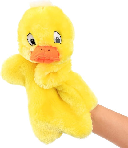 Easfan Duck Hand Puppet Plush Interactive Animal Toy for Role Play Storytelling Preschool Teaching Christmas Birthday Gifts for Kids Boys Girls Yellow, 11''