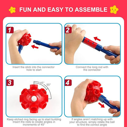 Fort Building Kit for Kids,STEM Construction Toys, Christmas & Birthday Gift for 4 5 6 7 8 9 10 11 12 Years Old Boys and Girls,Ultimate Creative Set for Indoor & Outdoors Activity,140 Pcs,Original